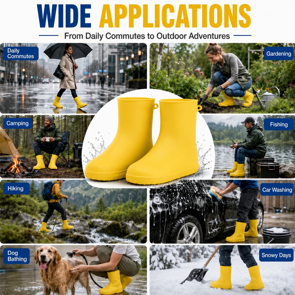 🌧️ Tyiiplus™ Heavy-Duty Non-Slip Reusable Waterproof Shoe Covers – Keep Shoes Clean & Dry