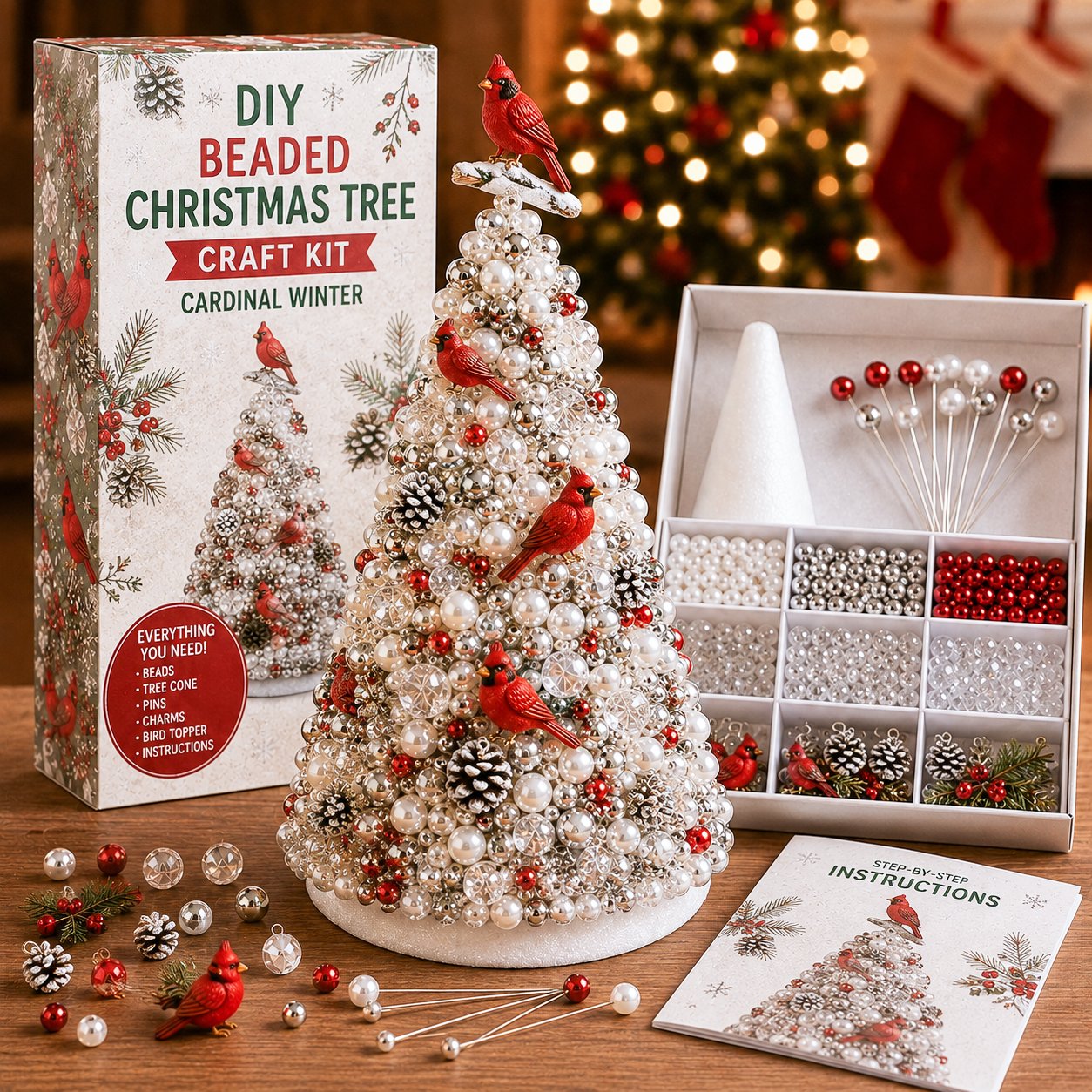 🎄✨ DIY Beaded Christmas Tree Craft Kit