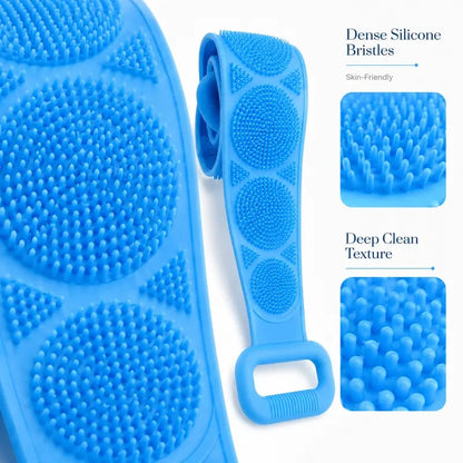 Long Silicone Shower Back Scrubber Exfoliating Bath Strap
