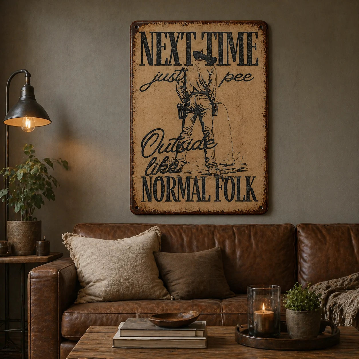 🤠"Next Time Pee Outside Like Normal Folk" Funny Wall Sign