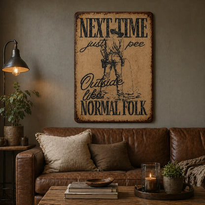 🤠"Next Time Pee Outside Like Normal Folk" Funny Wall Sign