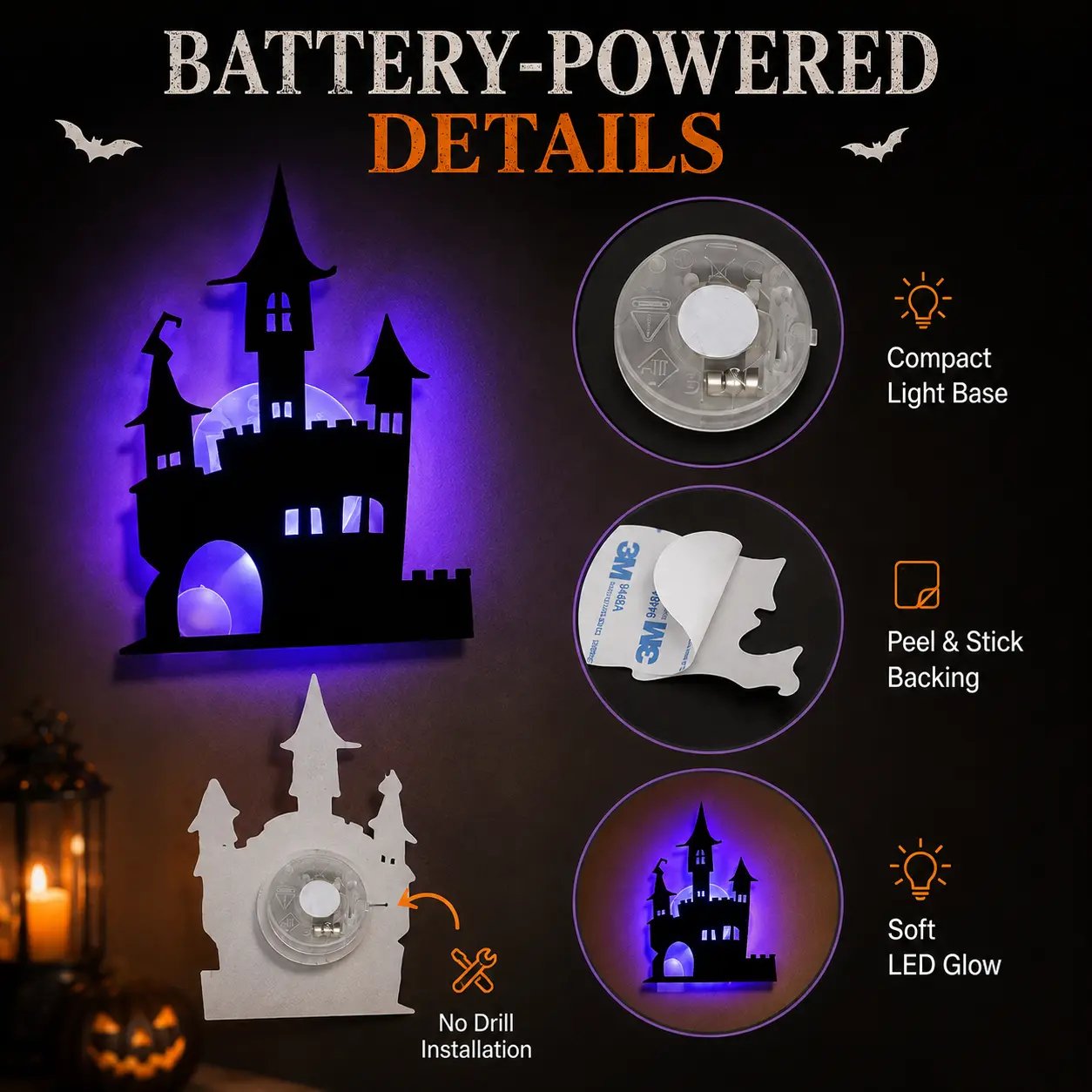 🎃Halloween HOT SALE 49% OFF 👻 Halloween LED Silhouette Wall Light Stickers