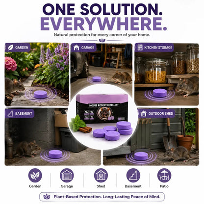 Natural Pest & Rodent Repellent Pucks | Long-Lasting Plant-Based Formula | 12 Piece