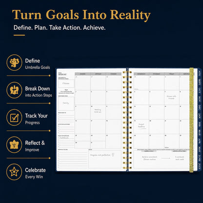 🌌 2026-2027 Midnight Galaxy Mid-Year Spiral Bound Planner