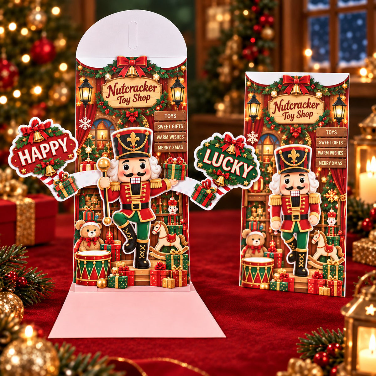 🎄Handmade 3D Christmas Money Card – Pop-Up Holiday Card with Cash Envelope & Message Space 💌✍💵