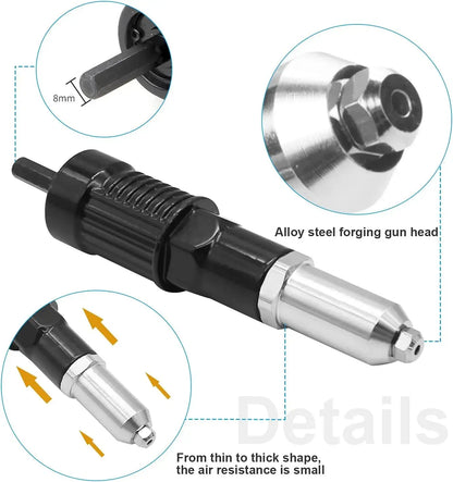 Cordless Rivet Gun Drill Attachment Kit