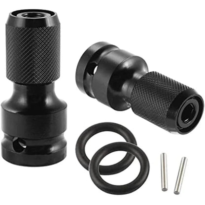 2 Pack 1/4" Hex Shank Socket Converter – 1/2" to 1/4", Quick Release