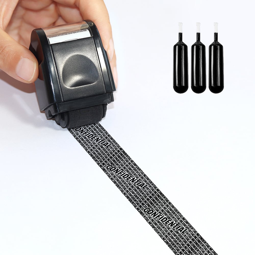 Privacy Protection Security Roller Stamp — Address & Billing Info Blocker, Home & Office Mailing Essentials 100m Long-Lasting Roll