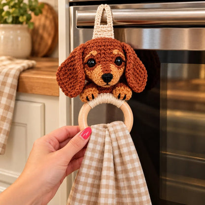 Crochet Dachshund Towel Holder Kit