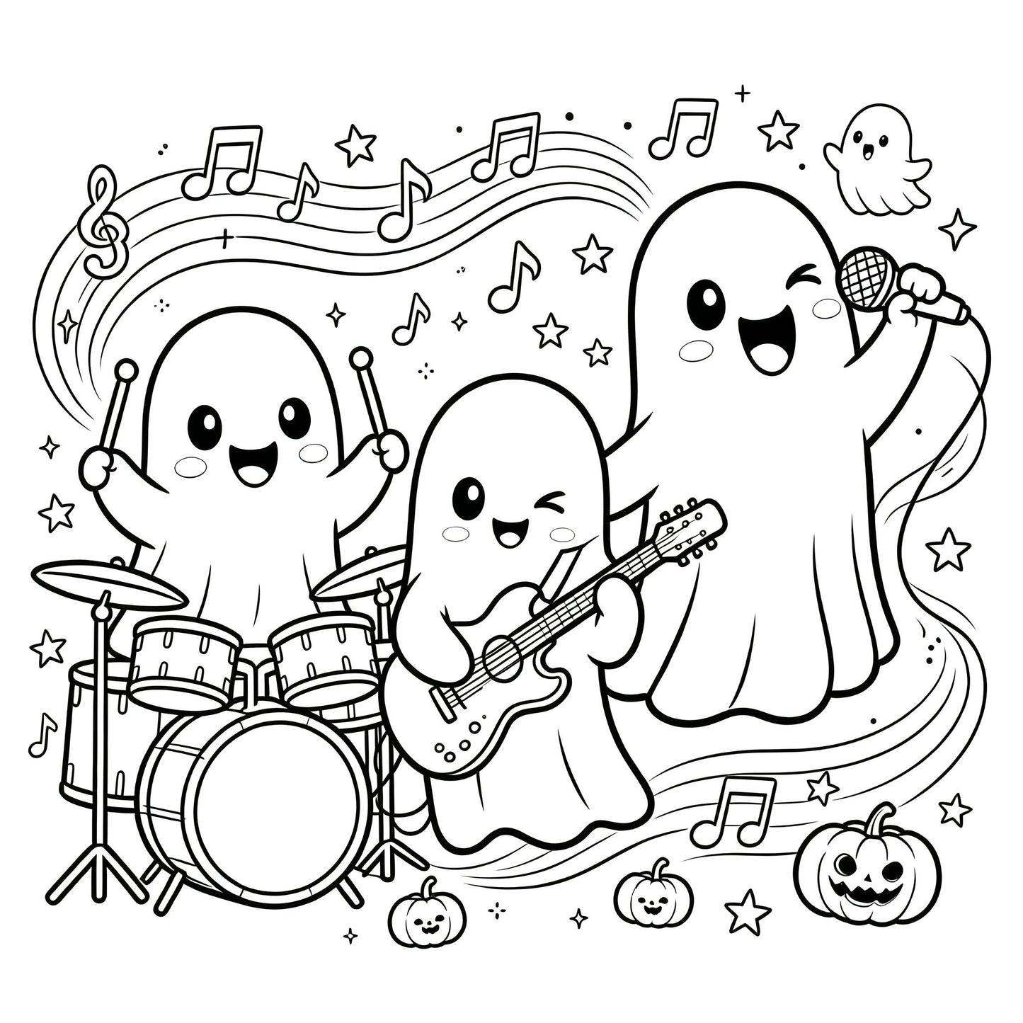 👻🎨Spooky & Cute Bold and Easy Coloring Book – A Whimsical Halloween Adventure(✨Hardcover)