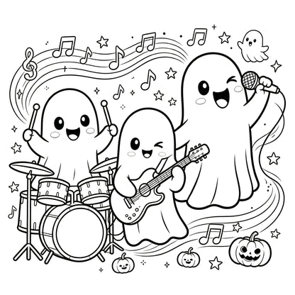 👻🎨Spooky & Cute Bold and Easy Coloring Book – A Whimsical Halloween Adventure(✨Hardcover)