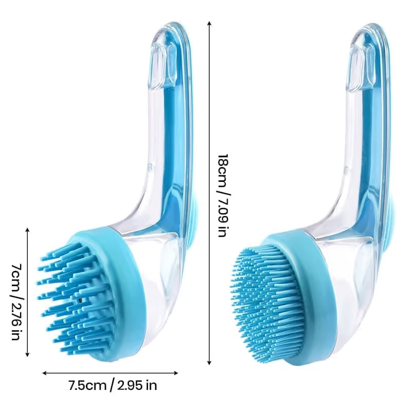Silicone Pet Bath Brush with Shampoo Dispenser Set