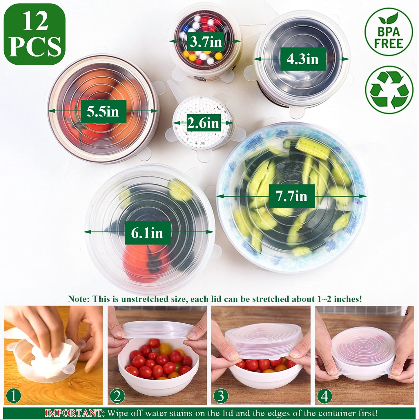 Reusable Silicone Stretch Lids