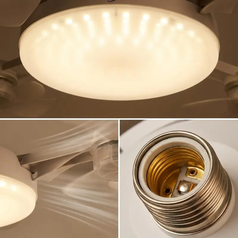 🌀E27 Socket Ceiling Fan Light – 2-in-1 LED Light & Quiet Fan with Remote Control