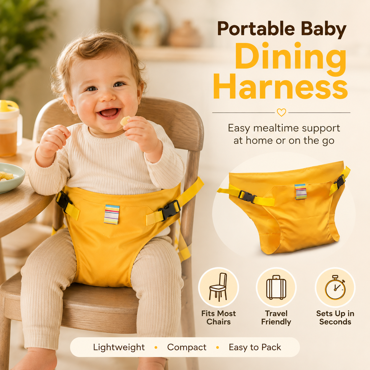 👶 Portable Baby Seat Harness – Turn a Chair Into a Baby Seat