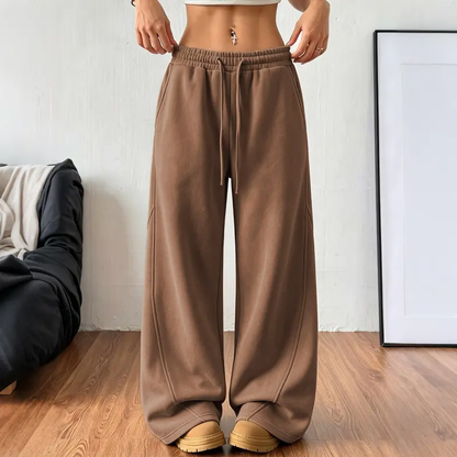 TYII™ Women’s Cotton Blend Wide-Leg Sweatpants – Relaxed Drawstring Lounge Pants with Pockets