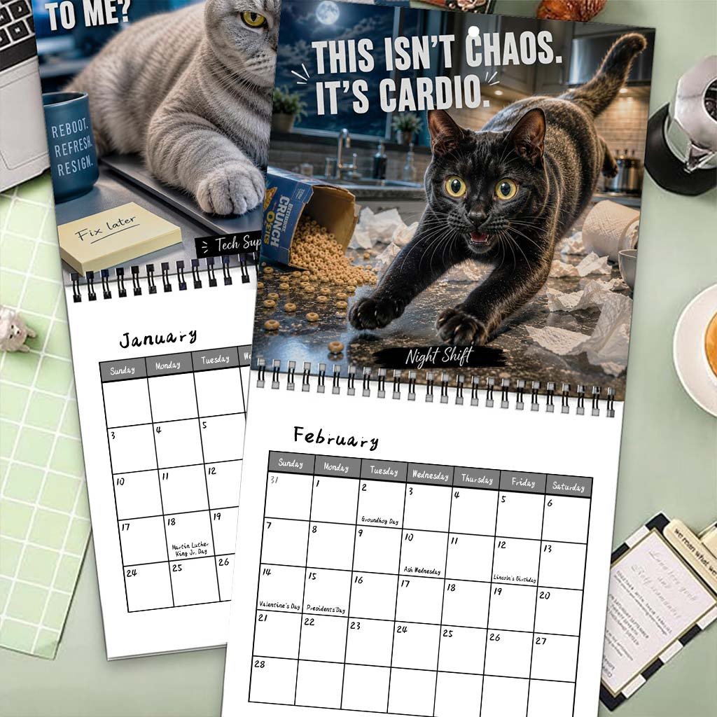 Cats With Attitude 2027 Wall Calendar