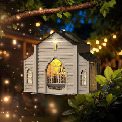 ✝️Church-Shaped Metal Solar Bird Feeder (✨Same as in the video)