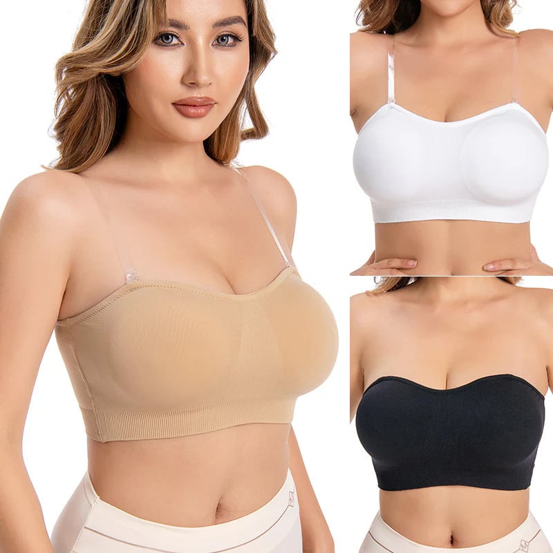 👙Women's Wireless Bandeau Bra with Removable Straps