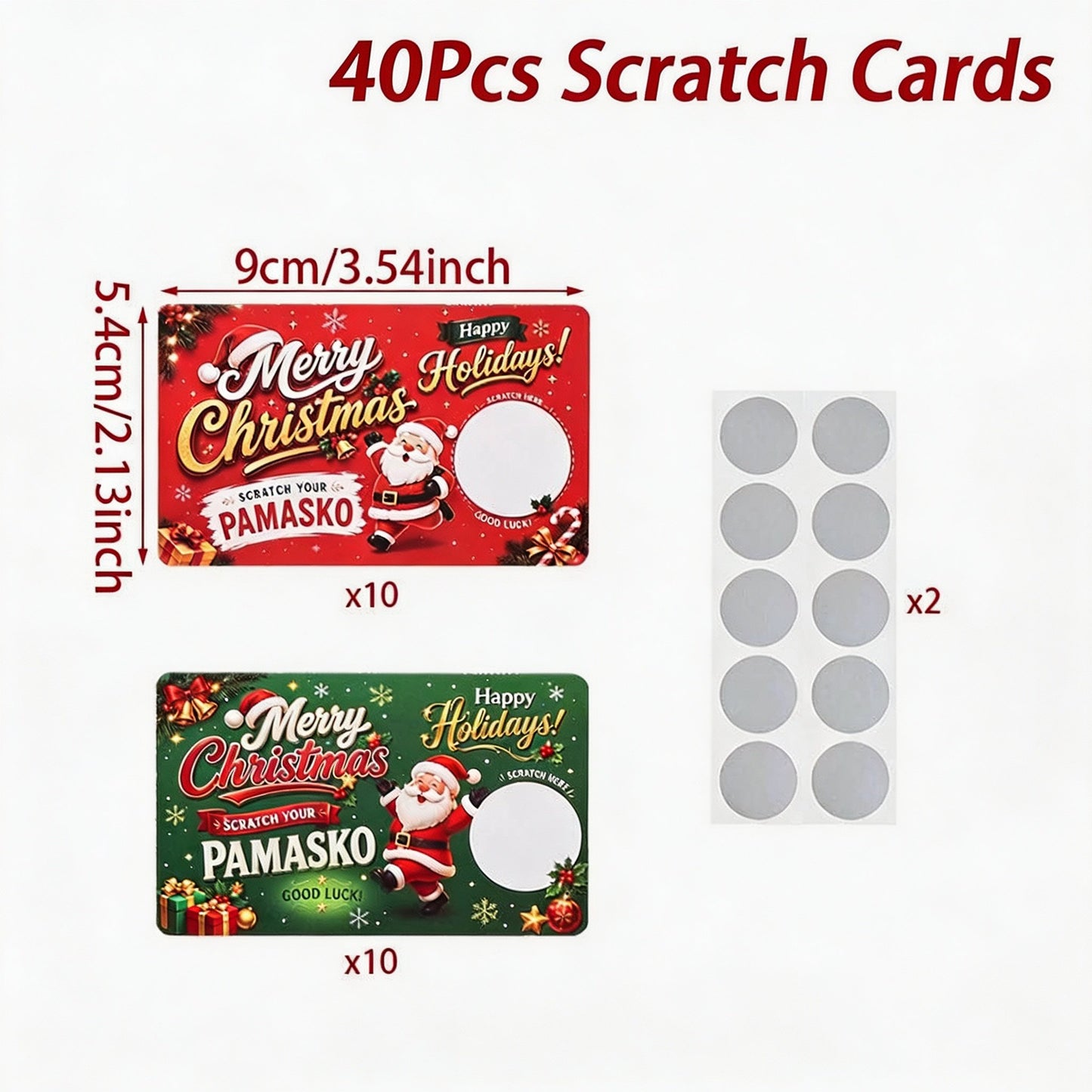 🎅Christmas Scratch Cards – Holiday Party Game, Lucky Draw & Surprise Gift Cards with Scratch-Off Stickers