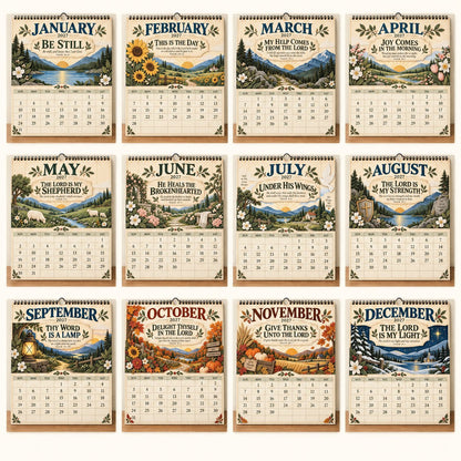 ✝️ 2027 Psalms Wall Calendar | Monthly Scripture & Christian Artwork