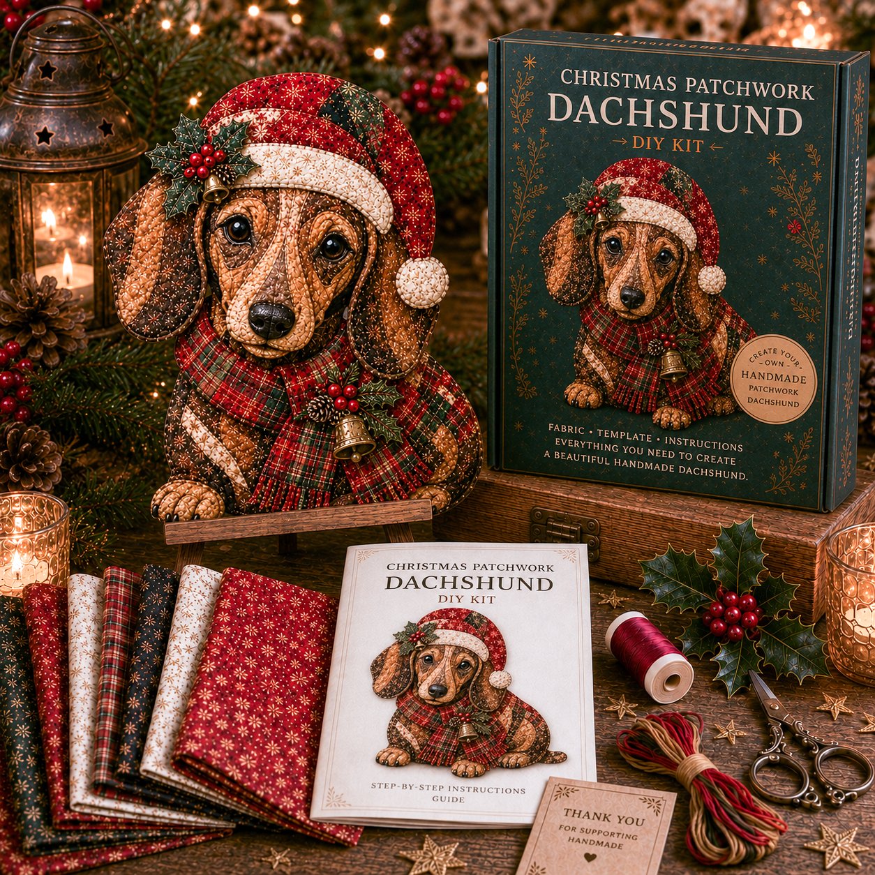 🎄🎅Christmas Patchwork Fabric DIY Decor Kit