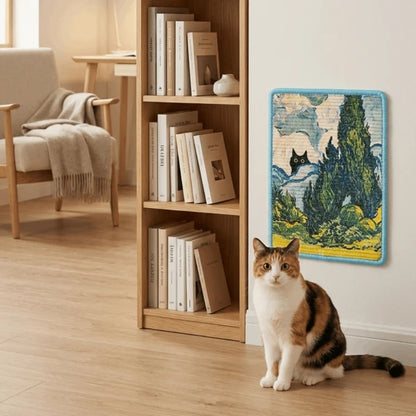 🐱 Decorative Wall Art Cat Scratcher – Stylish 2-in-1 Cat Scratch Board