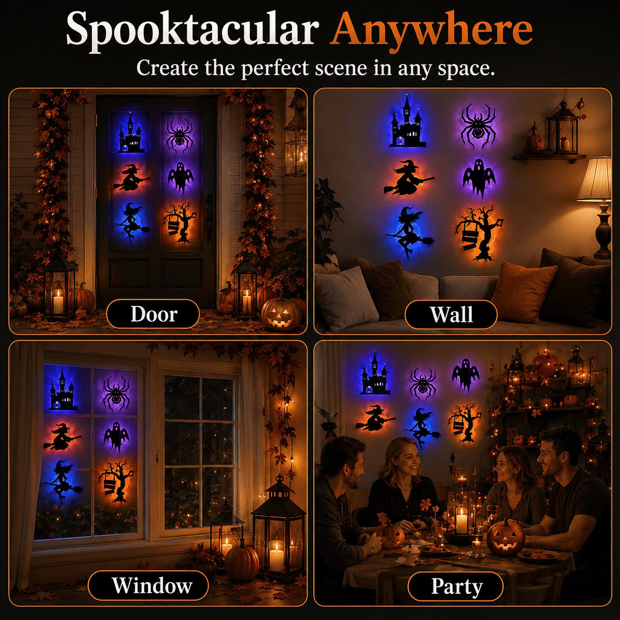 🎃Halloween HOT SALE 49% OFF 👻 Halloween LED Silhouette Wall Light Stickers