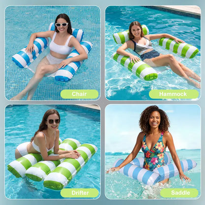 4-in-1 Inflatable Pool Hammock with Mesh & Free Hand Pump 🌊