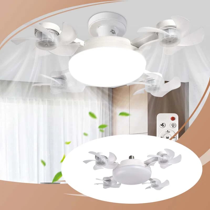 🌀New E27 Socket Ceiling Fan Light – 2‐in‐1 Silent LED Fan with Remote Control, Energy‐Saving Cooling & Lighting Combo for Home Bedroom