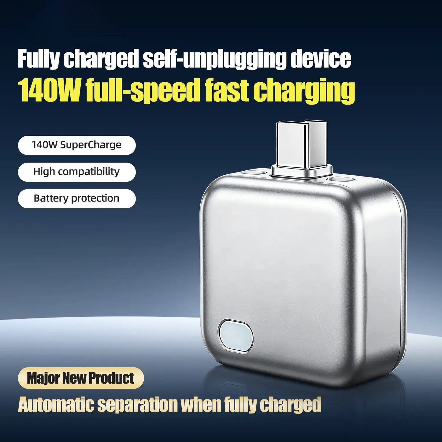 🔋 USB-C Smart Auto Stop Charging Adapter (140W Fast Charging)