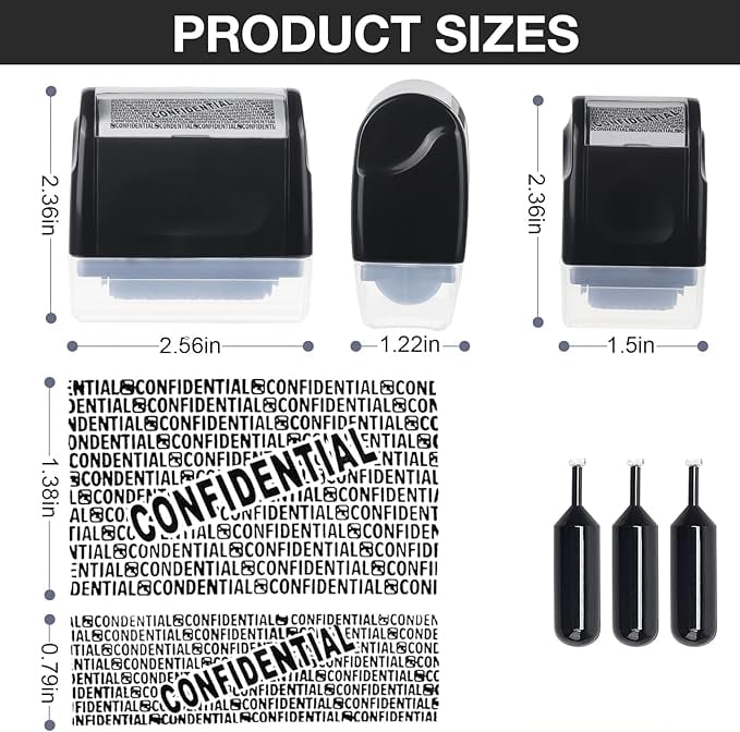 Privacy Protection Security Roller Stamp — Address & Billing Info Blocker, Home & Office Mailing Essentials 100m Long-Lasting Roll