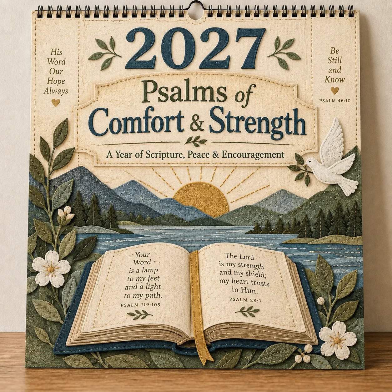 ✝️ 2027 Psalms Wall Calendar | Monthly Scripture & Christian Artwork