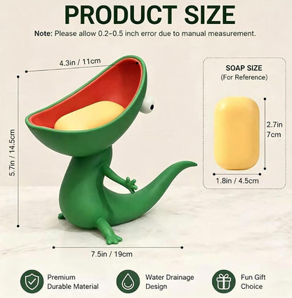🦎 Funny Cartoon Lizard Soap Holder