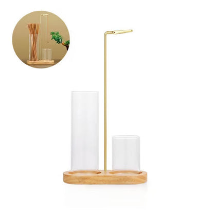 TYIIPLUS™ 2 in 1 Incense & Candle Holder Natural Wood Base Aromatherapy Diffuser