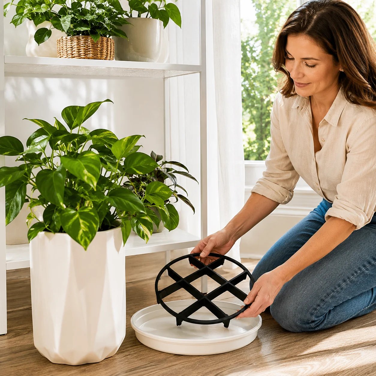 🪴3PCS Root-Saving Raised Pot Stand – Better Airflow, Faster Drainage & Cleaner Floors