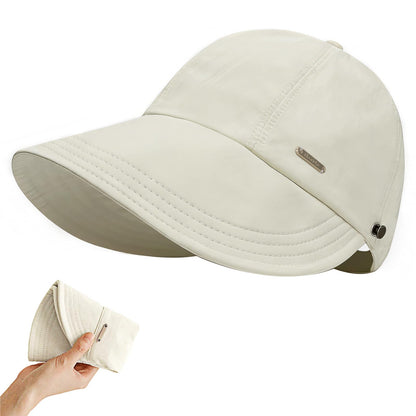 Women's Wide Brim Sun Visor Hat – UPF 50+ Foldable UV Protection Cap
