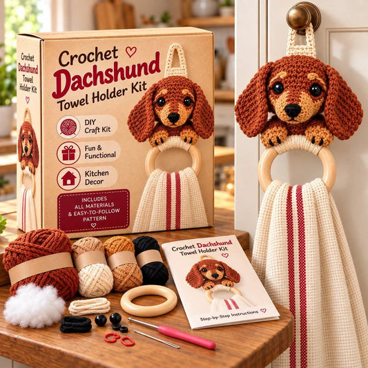 Crochet Dachshund Towel Holder Kit
