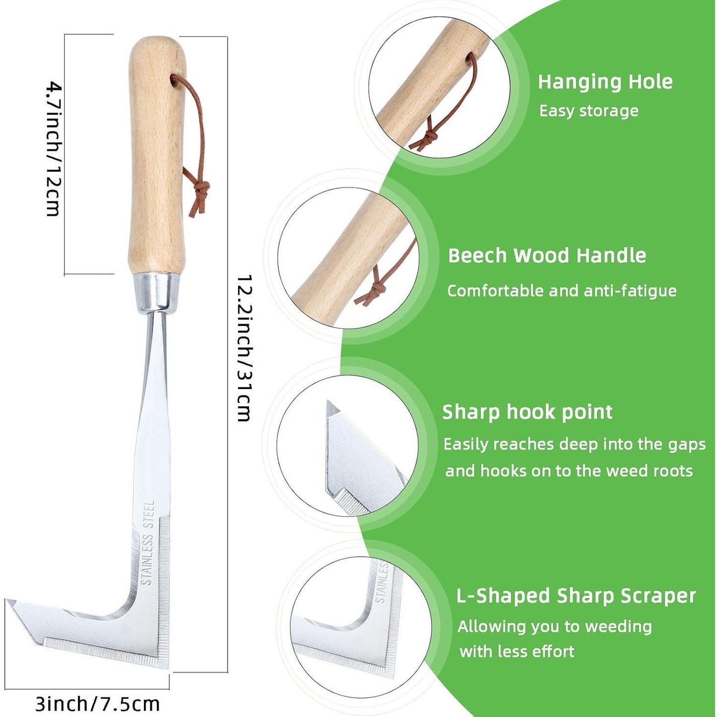 2026 Upgraded Crack Weeder Tool – Pull Weeds From The Root, Not The Leaves