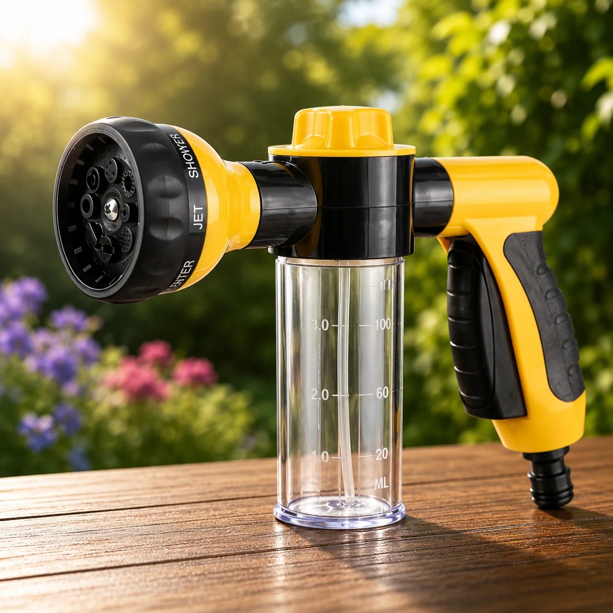 Pet Bath Spray Gun with Built-in Shampoo Dispenser | 8 Adjustable Spray Modes | Fits Standard 3/4" Garden Hose