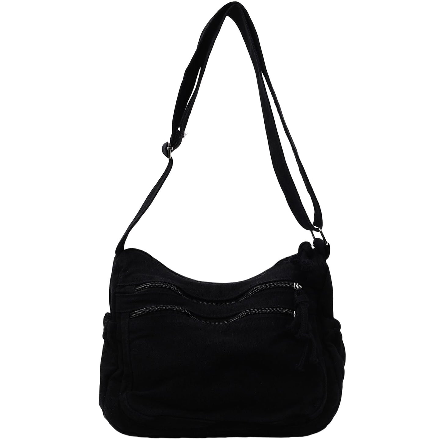 Multi-Pocket Canvas Crossbody Bag for Daily Travel