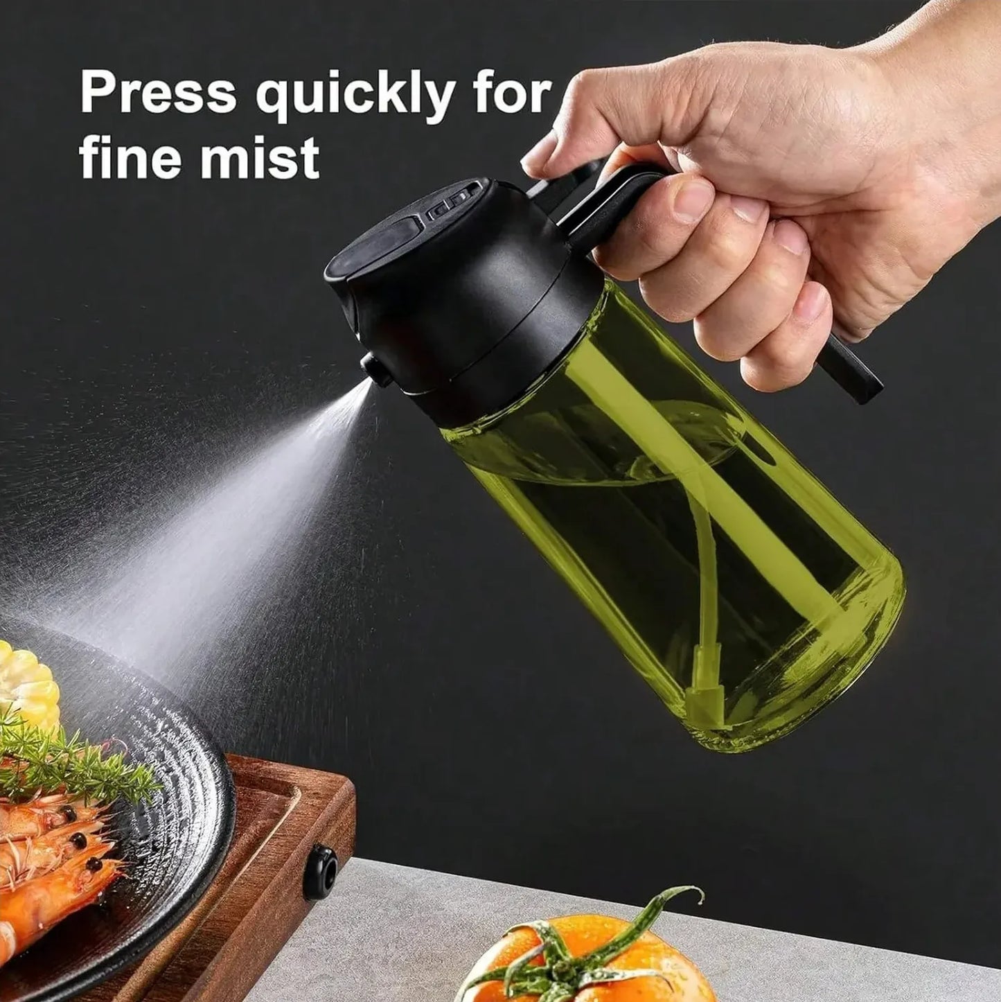 2-in-1 Glass Oil Sprayer & Dispenser – Leak-Proof Kitchen Bottle