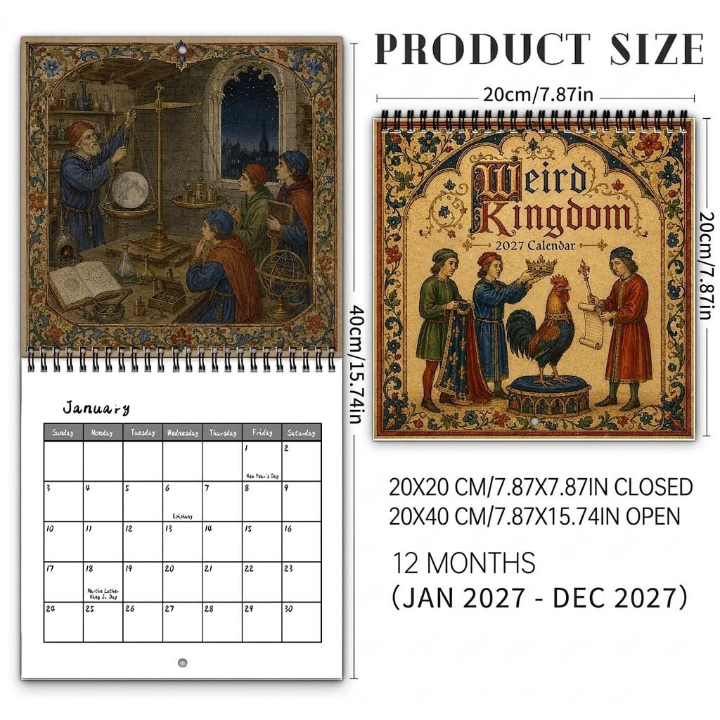 👑Weird Kingdom 2027 Wall Calendar – 12 Months of Curious Portraits & Whimsical Moments