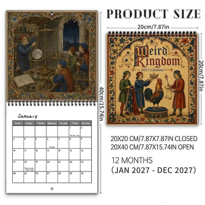 👑Weird Kingdom 2027 Wall Calendar – 12 Months of Curious Portraits & Whimsical Moments