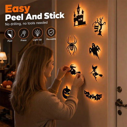 🎃Halloween HOT SALE 49% OFF 👻 Halloween LED Silhouette Wall Light Stickers