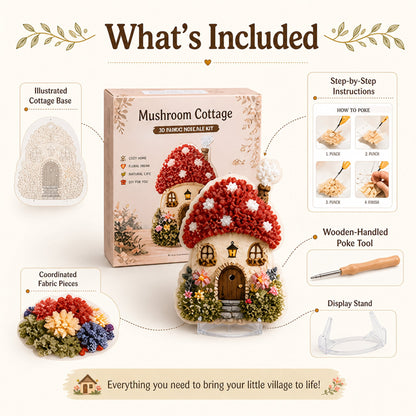 🔥🏡 Whimsical Village 3D Fabric Poke Art Kit, No-Sew Beginner DIY Craft, Screen-Free Relaxing Handmade Desktop Decoration & Family Bonding Activity Gift