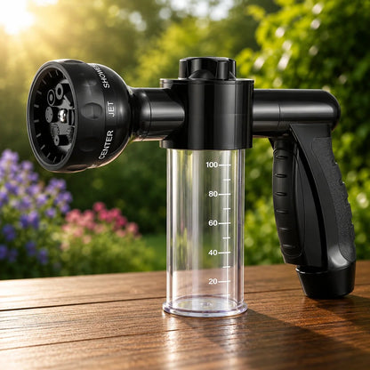 Pet Bath Spray Gun with Built-in Shampoo Dispenser | 8 Adjustable Spray Modes | Fits Standard 3/4" Garden Hose