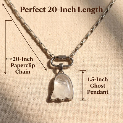 Crystal Ghost Pendant Necklace – Gothic Witchy Jewelry