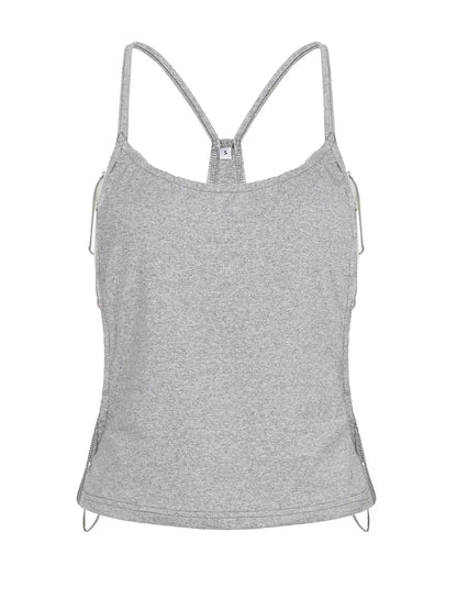 Backless Chain Halter Camisole Top for Y2K Party Outfits