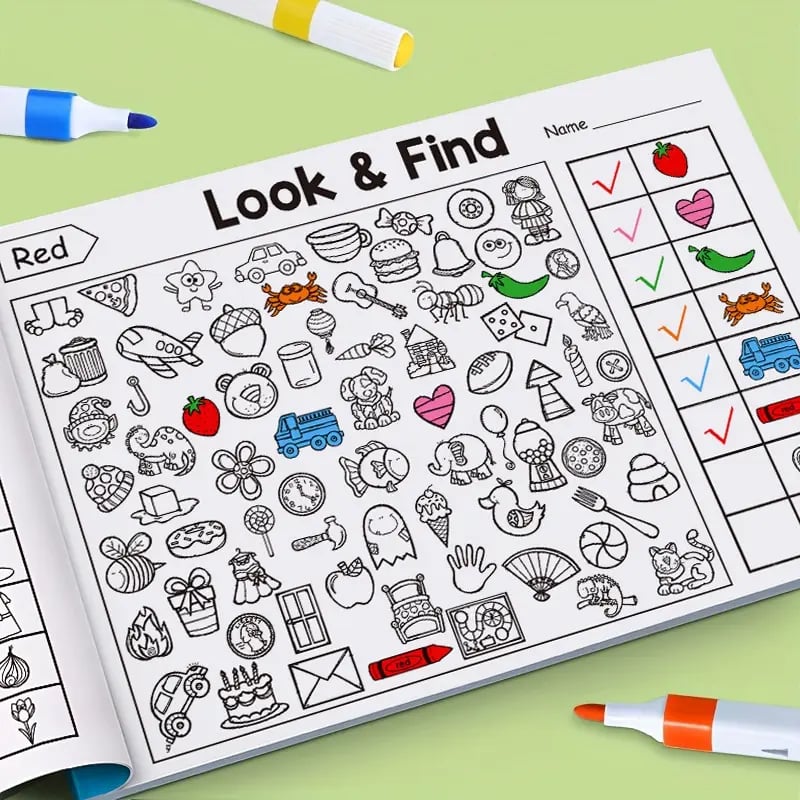 ✍️🧠Interactive Look & Find Colouring Book